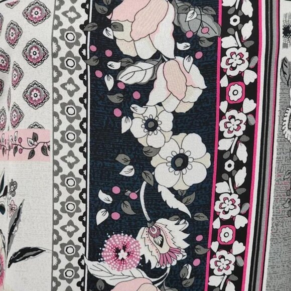 Women's Beautiful Floral Patch Dress with Sheer Split Sleeves and Smocked Wrists - Picture 16 of 16